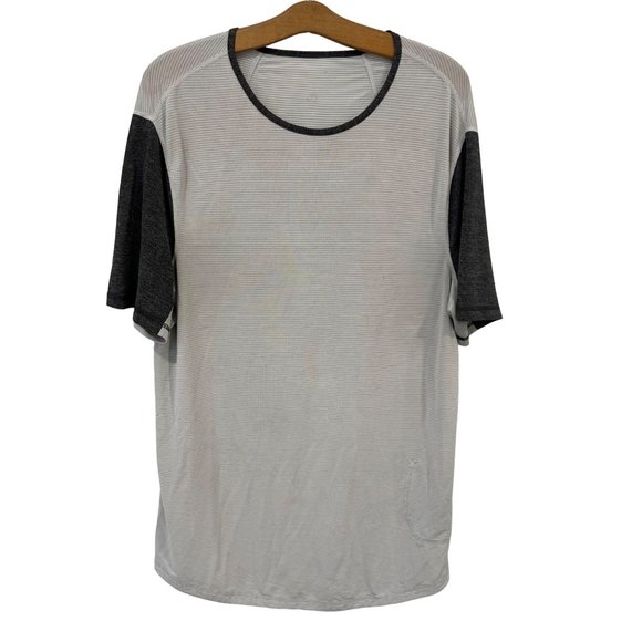 Lululemon Pocket Running Shirt Mens Crew Neck Short Sleeve Stretch Activewear L - Picture 1 of 8